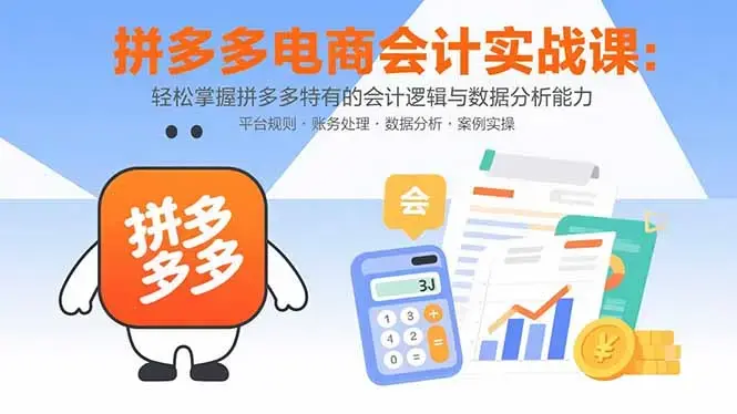 拼多多电商会计实战课：轻松掌握拼多多特有的会计逻辑与数据分析能力_云峰项目库