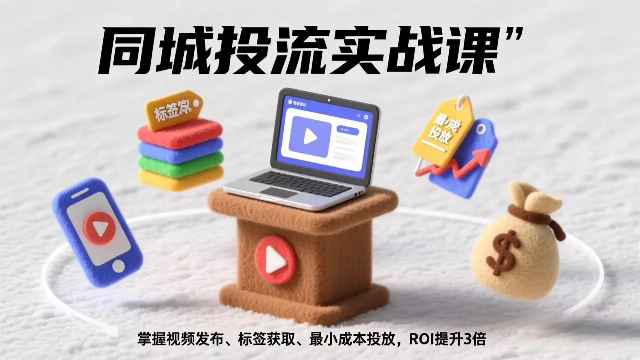 同城投流实战课：掌握视频发布、标签获取、最小成本投放，ROI提升3倍_云峰项目库