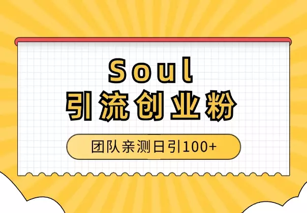 Soul引流创业粉，目前团队亲测日引100+【图文】_云峰项目库