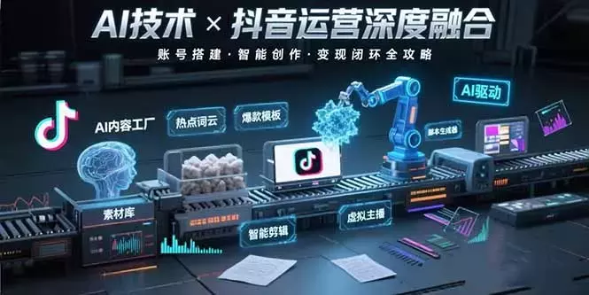 AI技术与抖音运营的深度融合应用：涵盖账号搭建、内容创作、收益变现等_云峰项目库