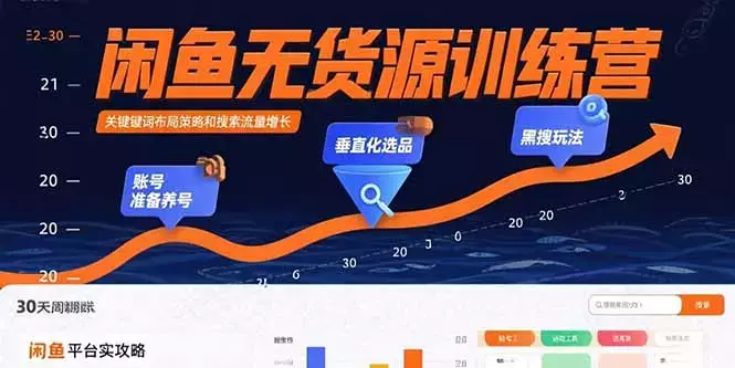 闲鱼无货源训练营:账号准备养号/垂直化选品/黑搜玩法,0基础30天盈利指南_云峰项目库
