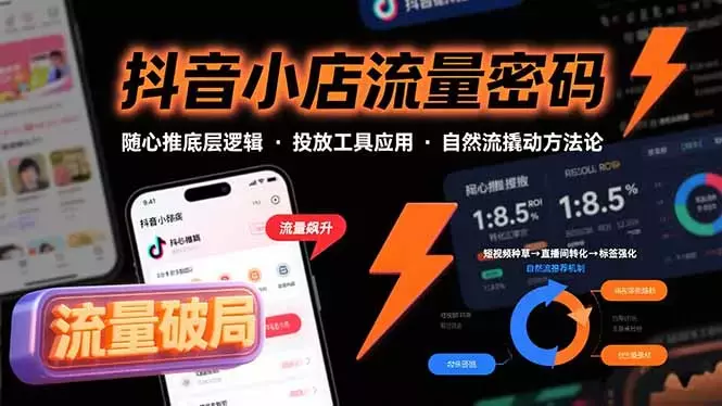 抖音小店流量密码，随心推底层逻辑，投放工具应用，自然流撬动核心方法论_云峰项目库