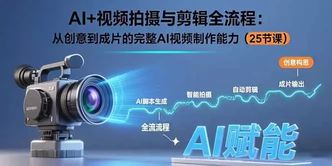 AI+视频拍摄与剪辑全流程：从创意到成片的完整AI视频制作能力（25节课）_云峰项目库