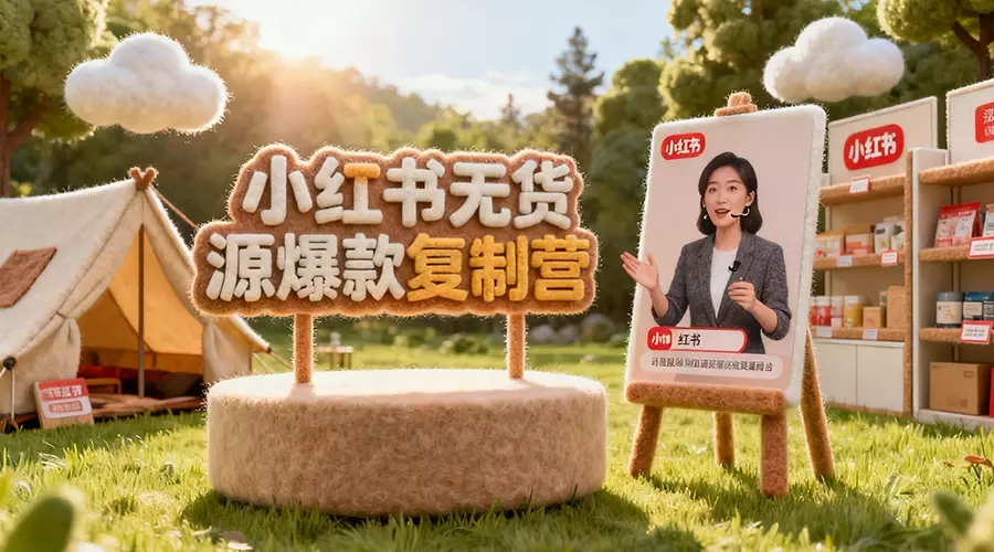 小红书无货源爆款复制营：开店选品/爆款笔记/素材/等18大模块/零成本启_云峰项目库