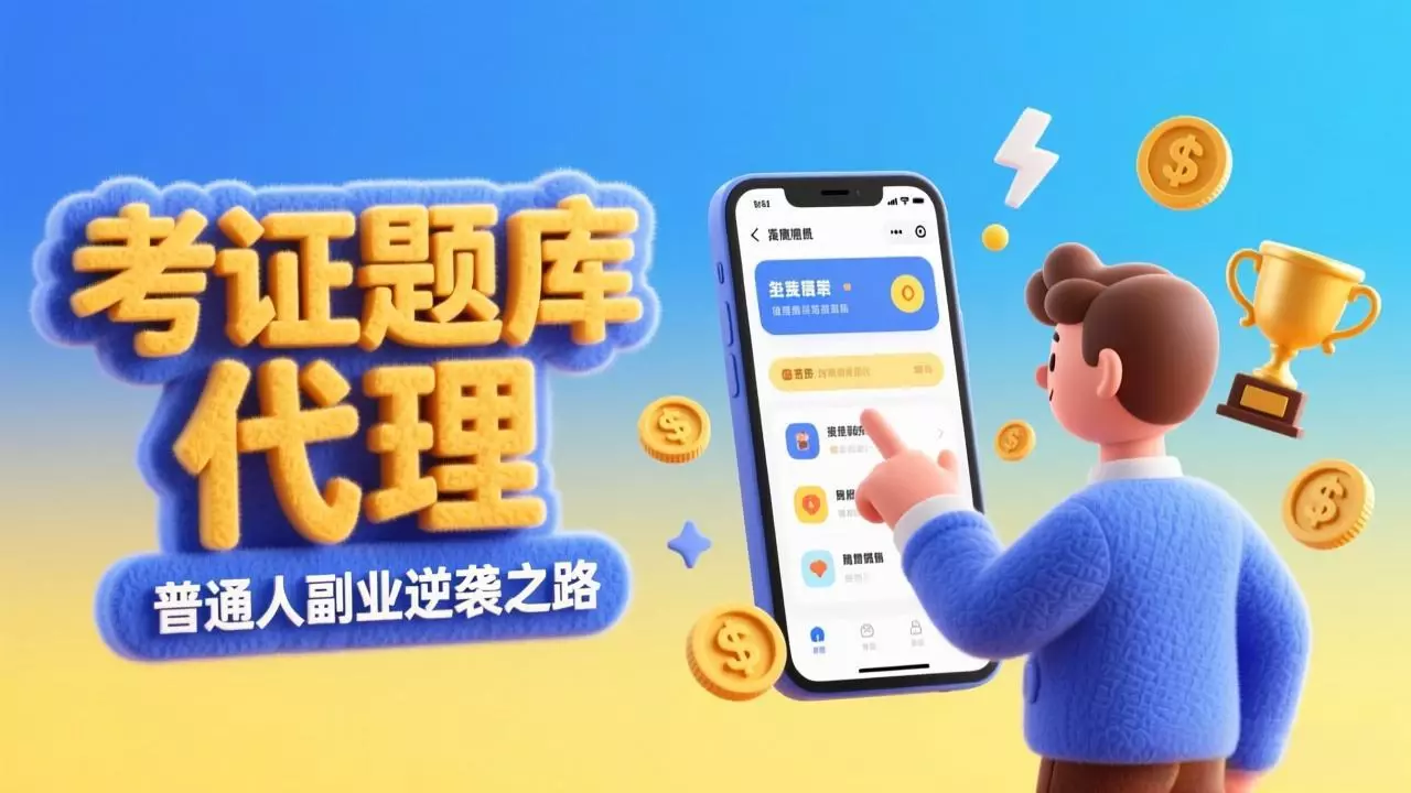 不再迷茫！加入正版考证题库代理，普通人的副业逆袭之路_云峰项目库