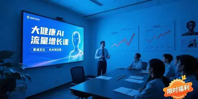 大健康AI流量增长课8.0，赛道定位方法论，AI数字人内容生产，私域转化运营_云峰项目库