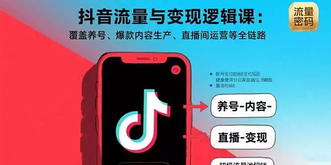 抖音流量与变现逻辑课:覆盖养号、爆款内容生产、直播间运营等全链路_云峰项目库