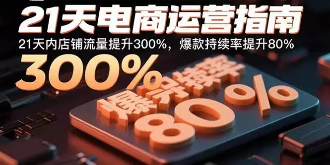 21天电商运营指南：21天内店铺流量提升300%，爆款持续率提升80%_云峰项目库