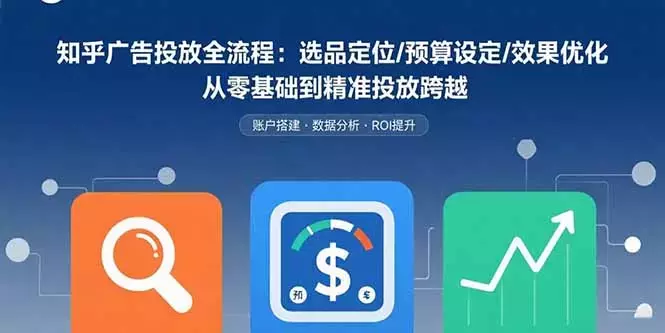 知乎广告投放全流程：选品定位/预算设定/效果优化 从零基础到精准投放跨越_云峰项目库