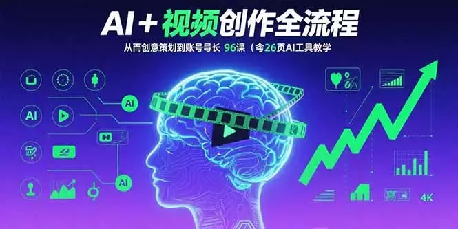 AI+短视频创作全流程：从创意策划到账号增长，96节课(含26项AI工具教学)_云峰项目库