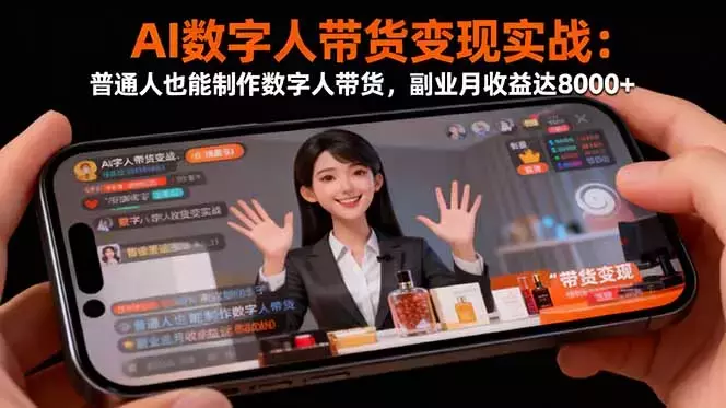 AI数字人带货变现实战:普通人也能制作数字人带货,副业月收益达8000+_云峰项目库