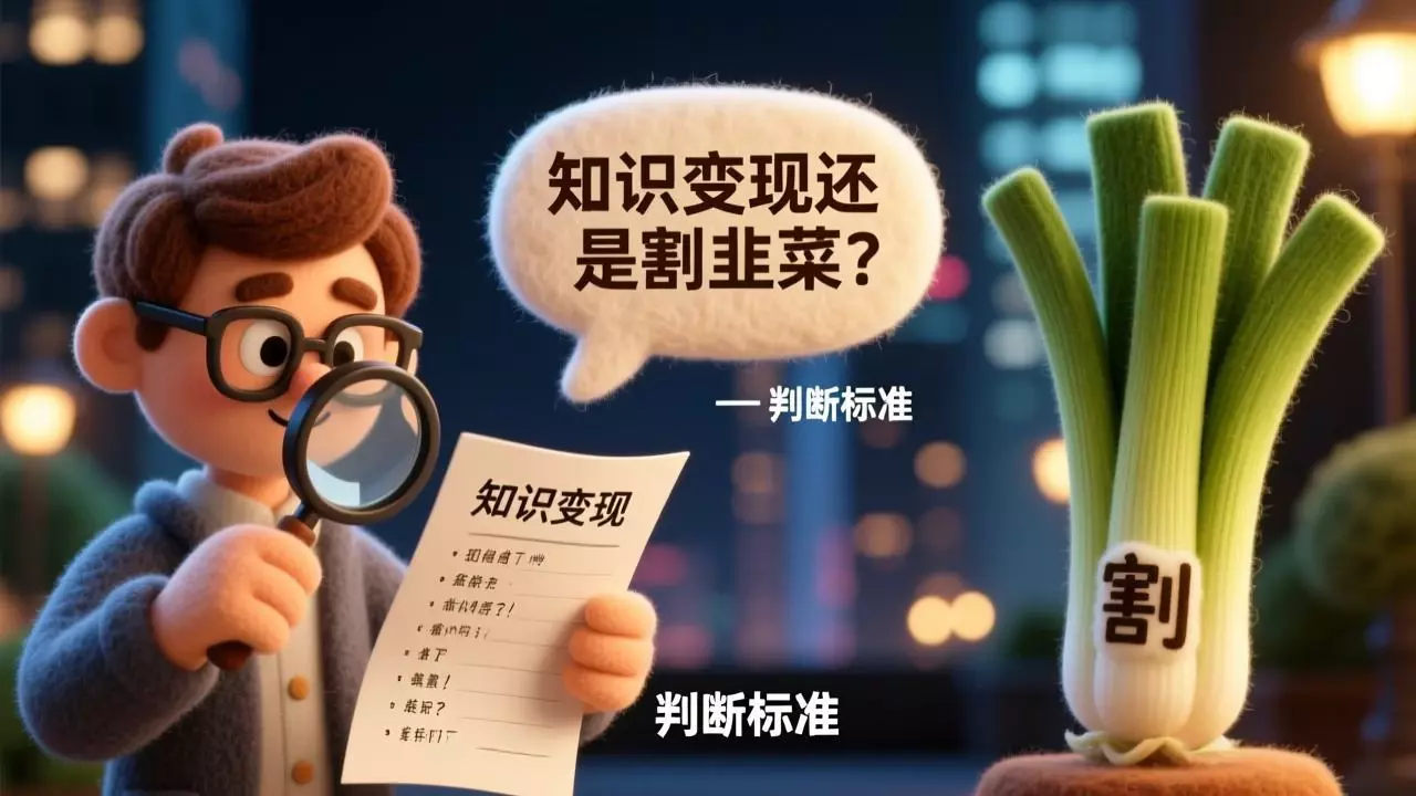 知识变现还是割韭菜？一个让你睡不着觉的判断标准_云峰项目库