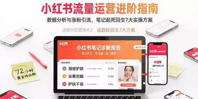 小红书流量运营进阶指南,数据分析与涨粉引流,笔记起死回生7大实操方案_云峰项目库