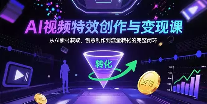 AI视频特效创作与变现课：从AI素材获取、创意制作到流量转化的完整闭环_云峰项目库