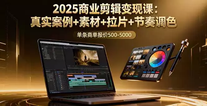 2025商业剪辑变现课：真实案例+素材+拉片+节奏调色，单条商单报价500-5000_云峰项目库