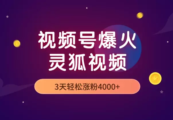 5分钟教你制作视频号爆火的灵狐视频，3天轻松涨粉4000+_云峰项目库