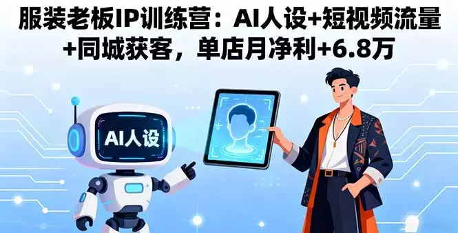 服装老板IP训练营：AI人设+短视频流量+同城获客，单店月净利+6.8万_云峰项目库