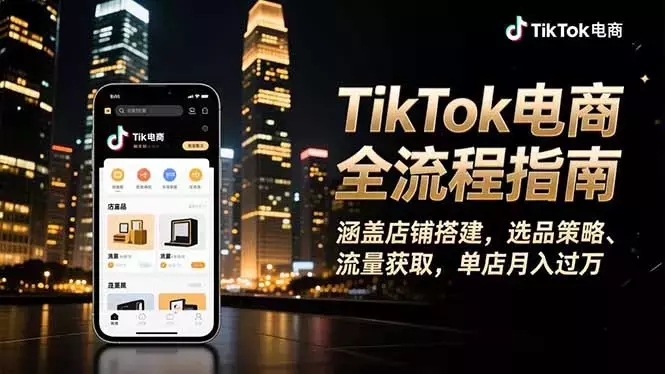 TikTok电商全流程指南，涵盖店铺搭建、选品策略、流量获取_云峰项目库