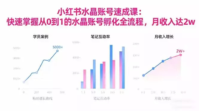 2025小红书水晶账号速成课：快速掌握从0-1水晶账号孵化全流程，月收入达2w_云峰项目库