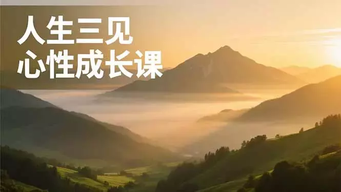 人生三见心性成长课，见天地众生自己，搞透人性安顿身心，活出清晰自我，内在富足无价_云峰项目库
