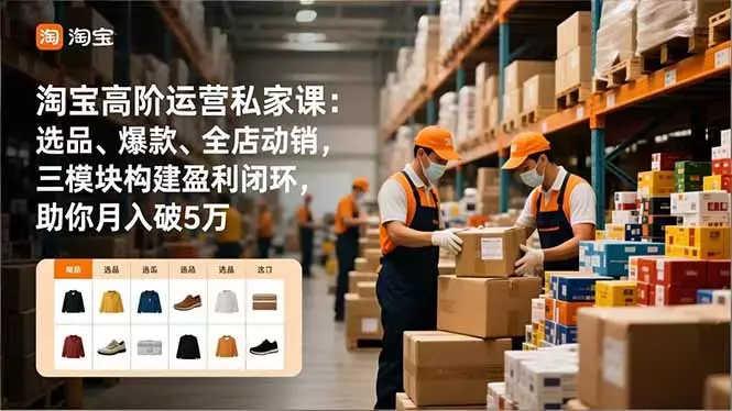 淘宝高阶运营私家课：选品、爆款、全店动销，三模块构建盈利闭环，助你月入破5万_云峰项目库