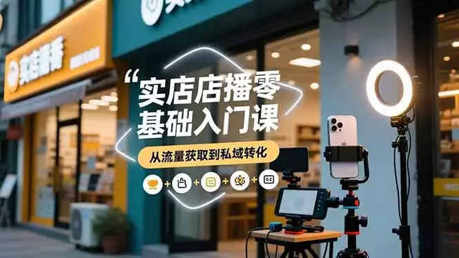 实体店播零基础入门课,实体店+短视频+直播+微信生态+私域社群,从流量获取到私域转化_云峰项目库