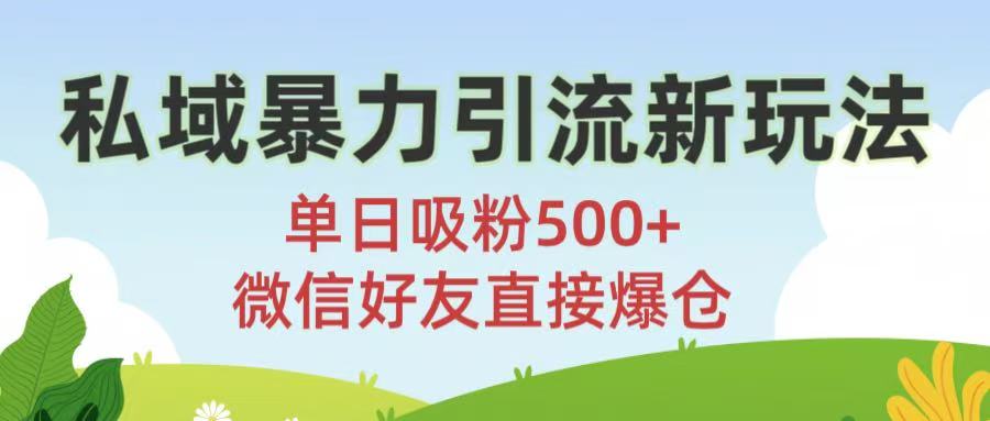 私域暴力引流新玩法!单日吸粉500+，微信好友直接爆仓_云峰项目库