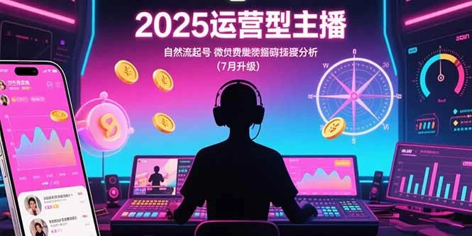 2025运营型主播：自然流起号，微付费投放技巧，罗盘数据深度解析(7月更新)_云峰项目库