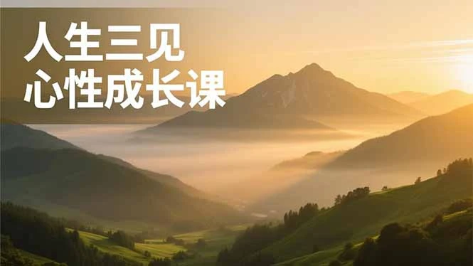 人生三见心性成长课，见天地众生自己，搞透人性安顿身心，活出清晰自我，内在富足无价_云峰项目库