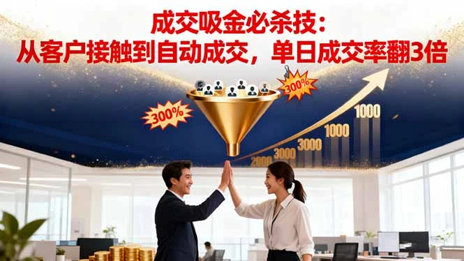 吸金成交营销必杀技：从客户接触到自动成交，单日成交率翻3倍_云峰项目库