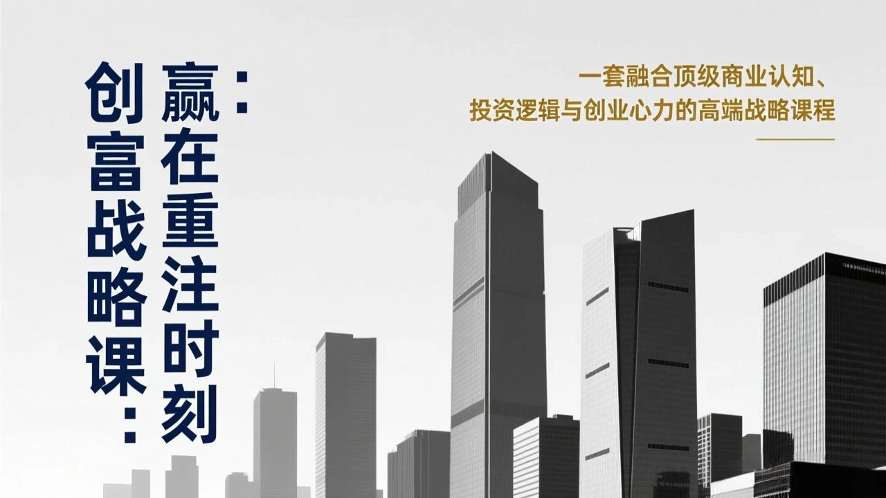 《创富战略课：赢在重注时刻》一套融合顶级商业认知、投资逻辑与创业心力的高端战略课程_云峰项目库