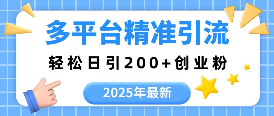 2025年最新多平台精准引流，轻松日引200+_云峰项目库
