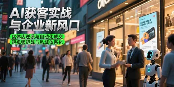 AI获客实战与企业新风口，实体店逆袭与自动化成交 短视频矩阵与私域体系化_云峰项目库