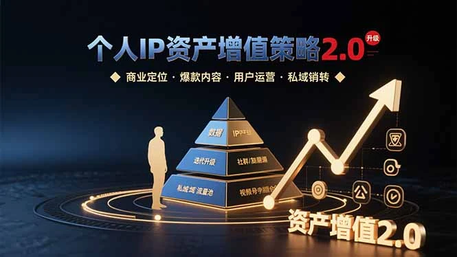 个人IP资产增值策略2.0 拆解商业定位/爆款内容/用户运营/私域销转四大模块_云峰项目库