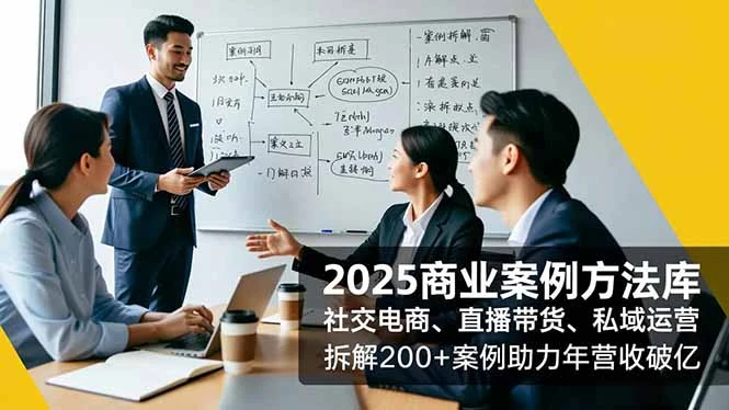 2025商业案例方法库，社交电商、直播带货、私域运营，拆解200+案例助力年营收破亿波_云峰项目库