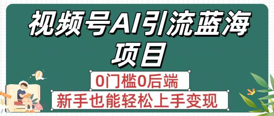 疯传！视频号AI引流蓝海项目，0门槛0后端，新手也能轻松上手变现_云峰项目库