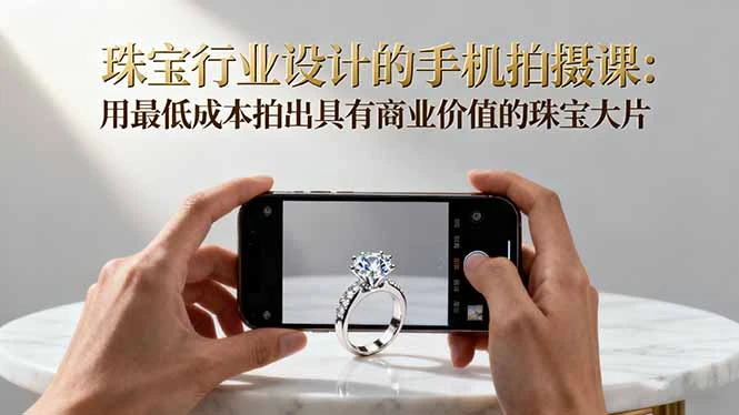 珠宝行业设计的手机拍摄课：用最低成本拍出具有商业价值的珠宝大片_云峰项目库