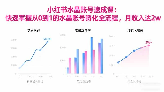 2025小红书水晶账号速成课：快速掌握从0-1水晶账号孵化全流程，月收入达2w_云峰项目库
