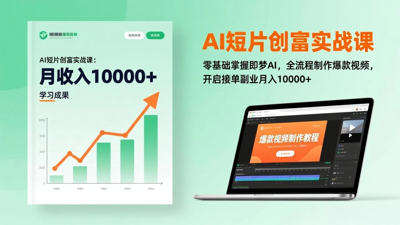 AI短片创富实战课：零基础掌握即梦AI，全流程制作爆款视频，开启接单副业月入10000+(更新)_云峰项目库