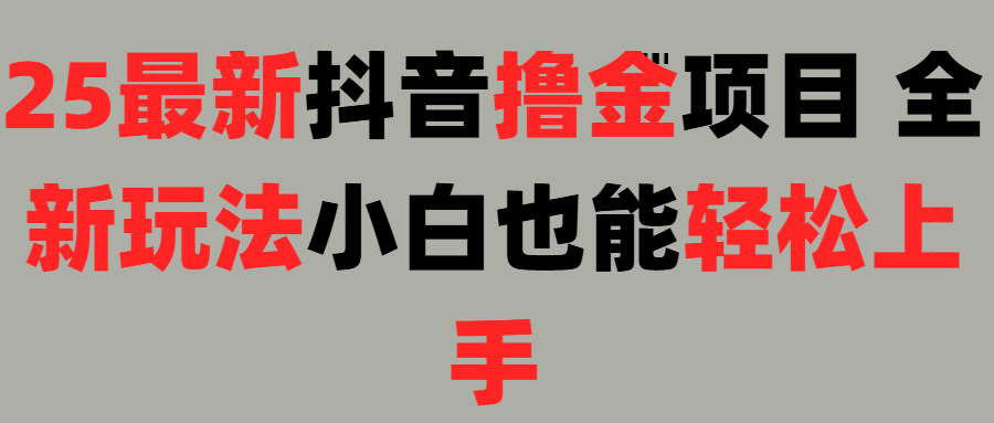 25最新抖音直播撸金项目，小白也能轻松上手！_云峰项目库