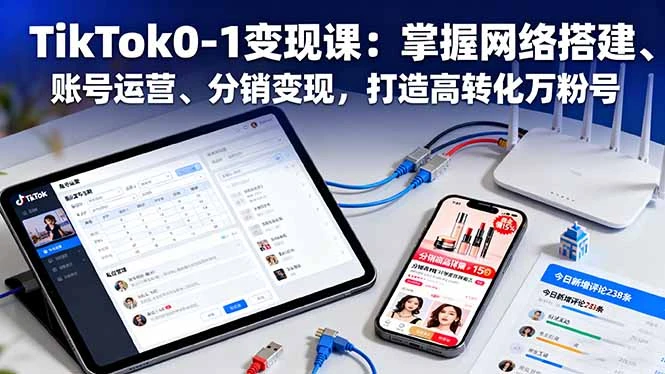 TikTok0-1变现课：掌握网络搭建、账号运营、分销变现，打造高转化万粉号_云峰项目库