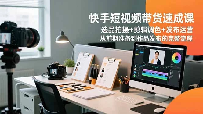 快手短视频带货速成课，选品拍摄+剪辑调色+发布运营，从前期准备到作品发布的完整流程_云峰项目库