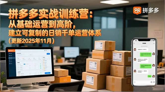 拼多多实战训练营：从基础运营到高阶，建立可复制的日销千单运营体系_云峰项目库