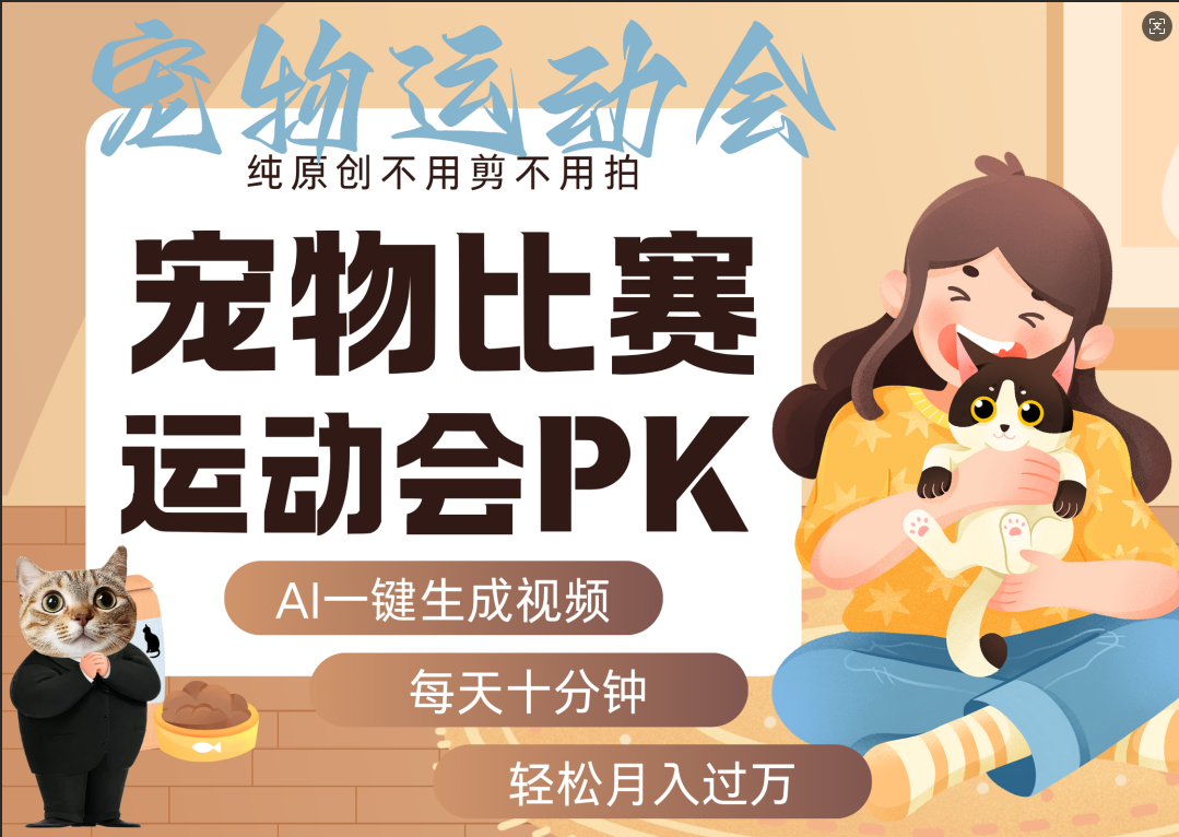 AI萌宠运动员跳水 射击  篮球  足球比赛   每天十分钟 附详细提示词文案库  代替做素材 卖提示词 卖虚拟资料  卖宠物产品 做宠物私人定制产品  带徒弟 带陪跑 卖课  创作者分成 月入5W+_云峰项目库
