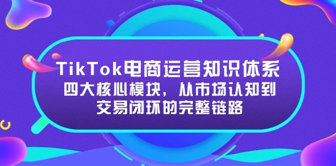 TikTok电商运营知识体系：四大核心模块，从市场认知到交易闭环的完整链路_云峰项目库