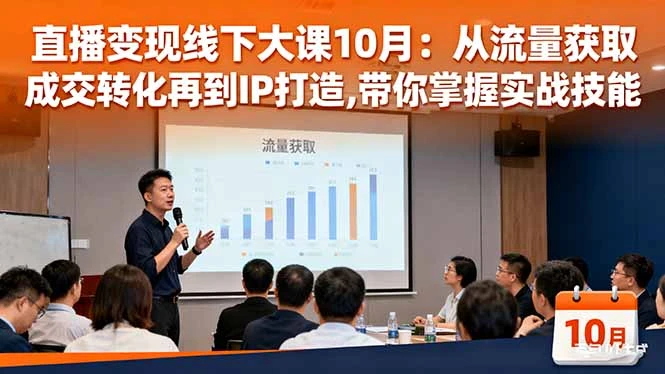 直播变现线下大课10月：从流量获取到成交转化再到IP打造,带你掌握实战技能_云峰项目库