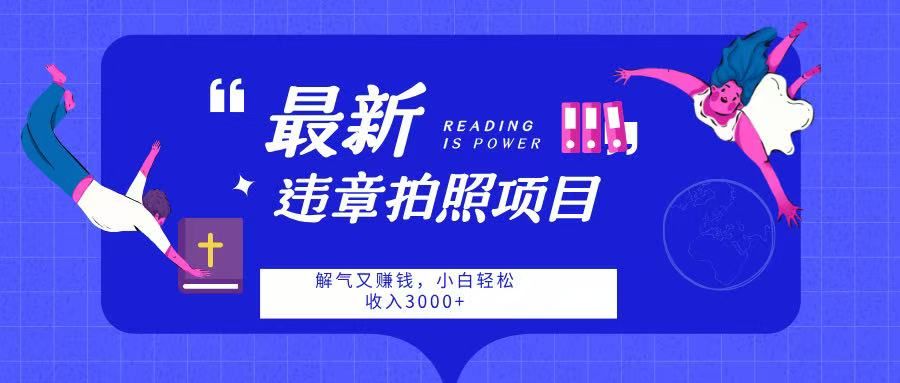最新违章拍照项目，解气又赚钱，随手一拍，轻松收入3000_云峰项目库