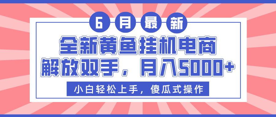 全新黄鱼挂机电商，解放双手，月入5000+_云峰项目库