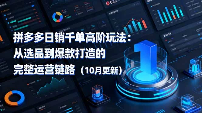 拼多多日销千单高阶玩法：从选品到爆款打造的完整运营链路（10月更新）_云峰项目库