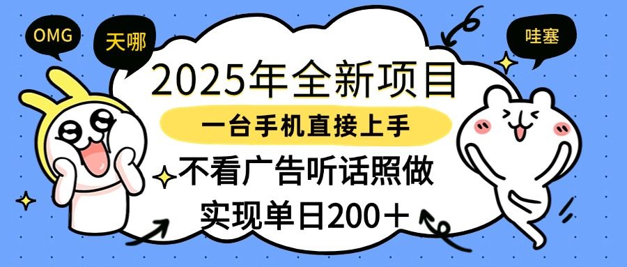 2025年全新项目一部手机轻松上手，实现单日200＋_云峰项目库